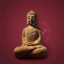 Sandstone Texture Seated Gautama Buddha Statue