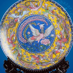 Auspicious Nine Phoenixes Chinese Ornament Plate