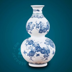 Pumpkin Flower Calabash Shape Chinese Porcelain Vase
