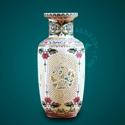White Pierced Flower Pattern Chinese Porcelain Vase