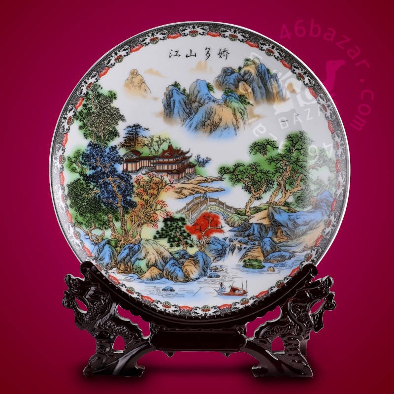 Gorgeous Countryside Chinese Ornament Plate