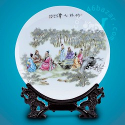Seven Sages of the Bamboo Grove Chinese Ornament Plate