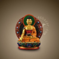 Colorful Sitting Buddha Shakyamuni Ornament Statue